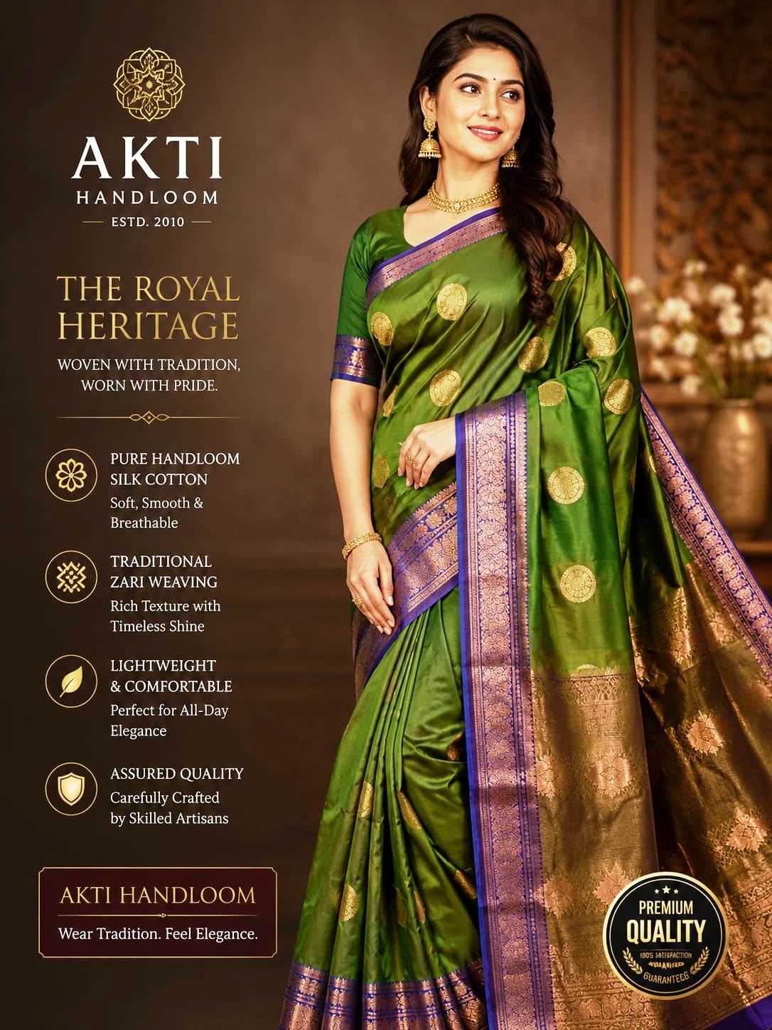 AKTI (HANDLOOM  COTTON SILK)