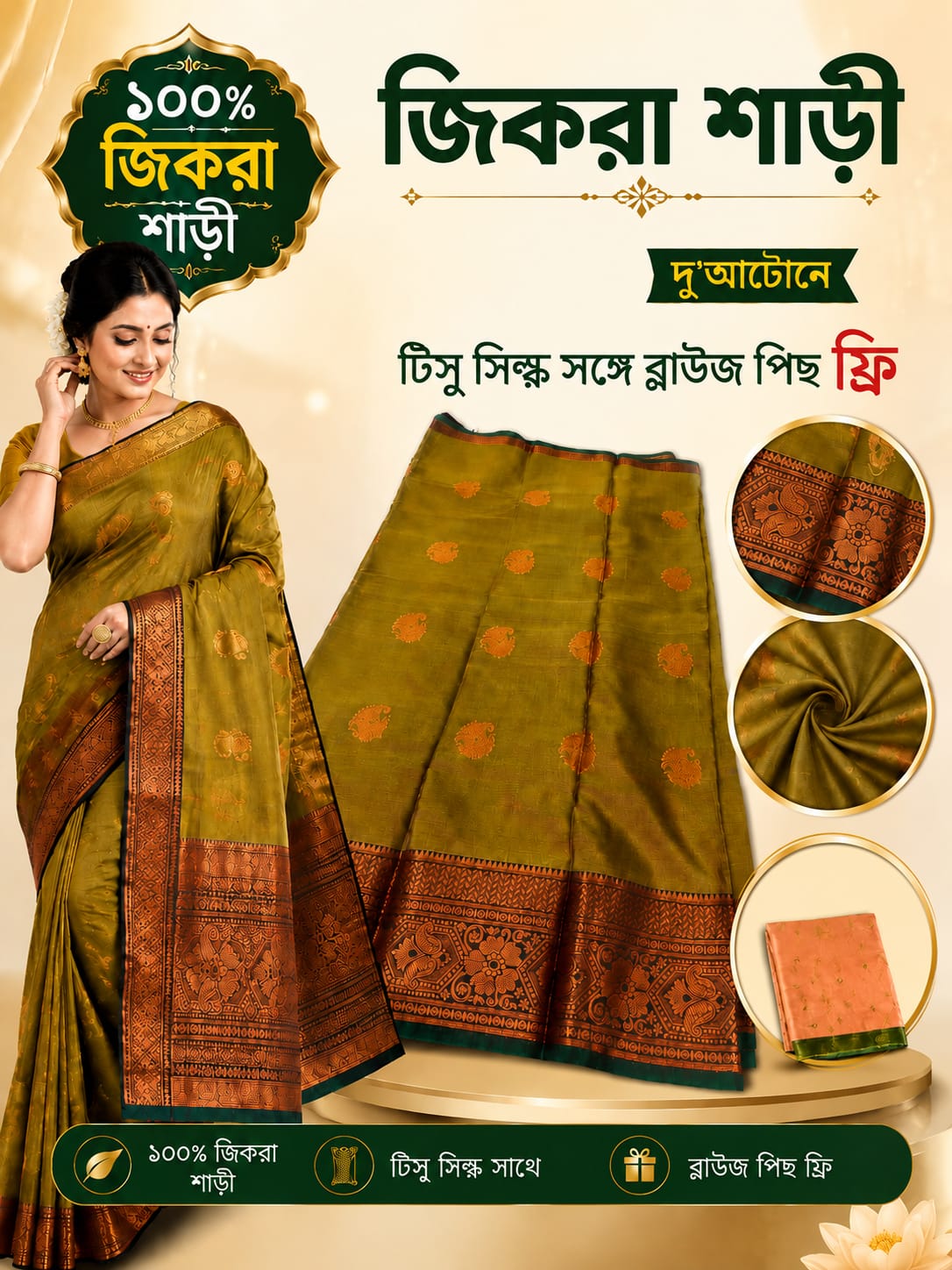 100% Zikra saree