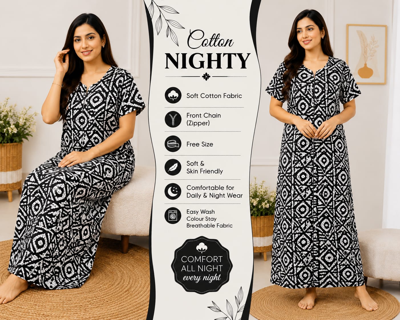 Premium soft cotton nighty