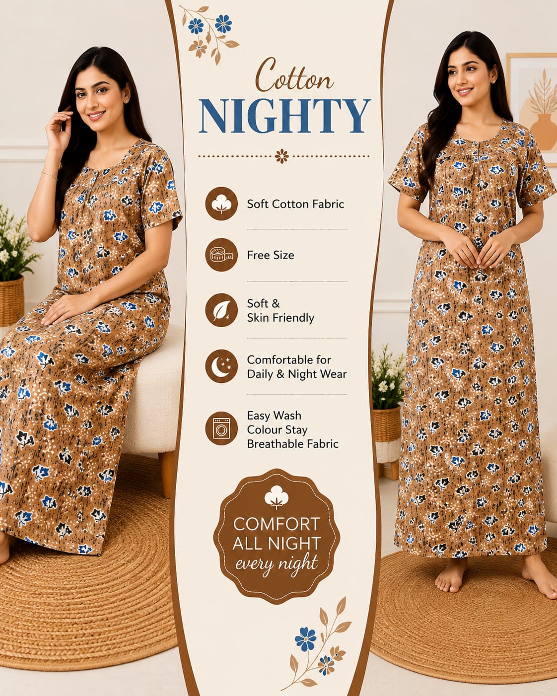 Premium soft cotton nighty