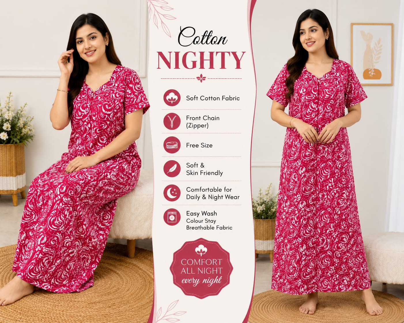 Premium soft cotton nighty