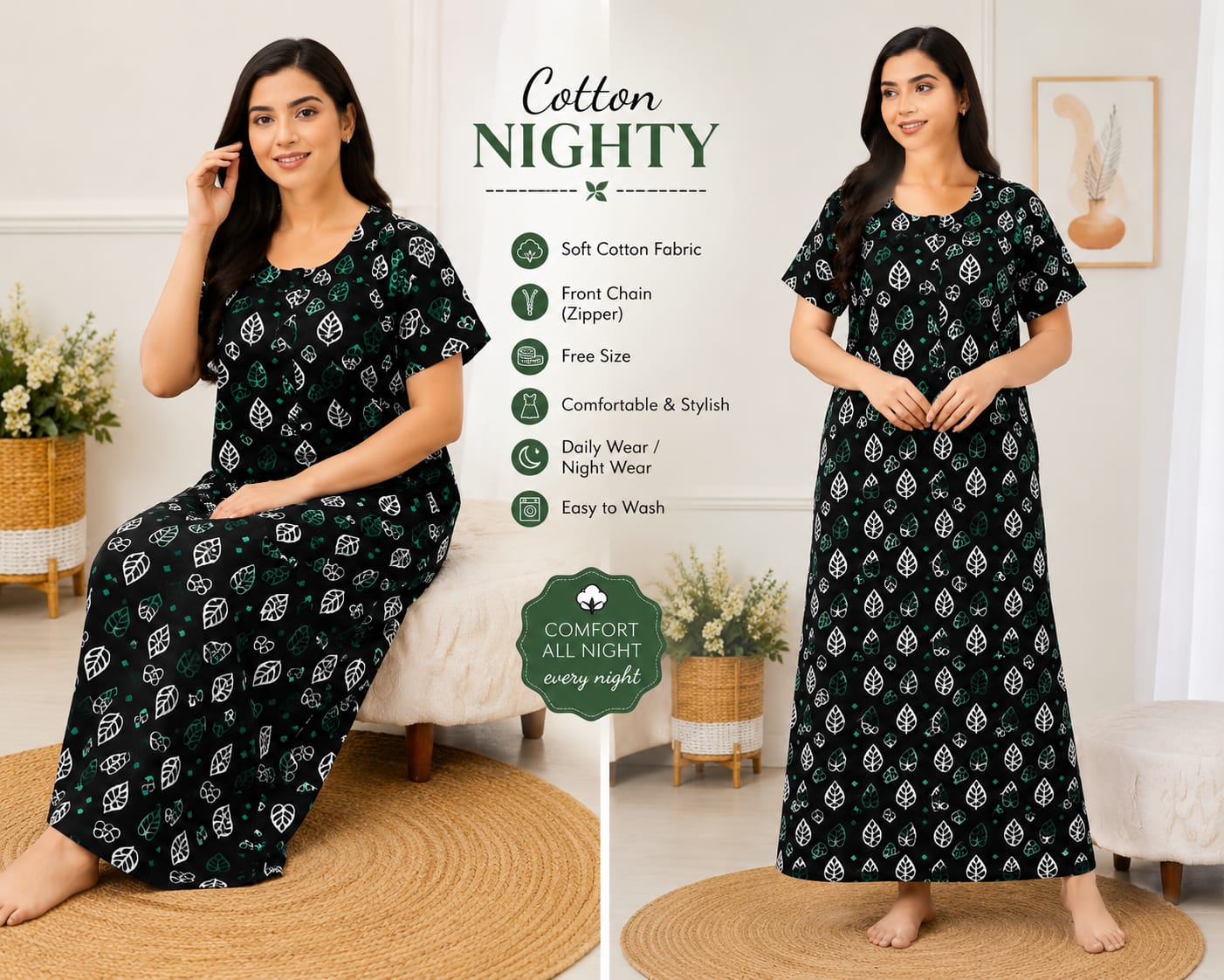 Premium soft cotton nighty