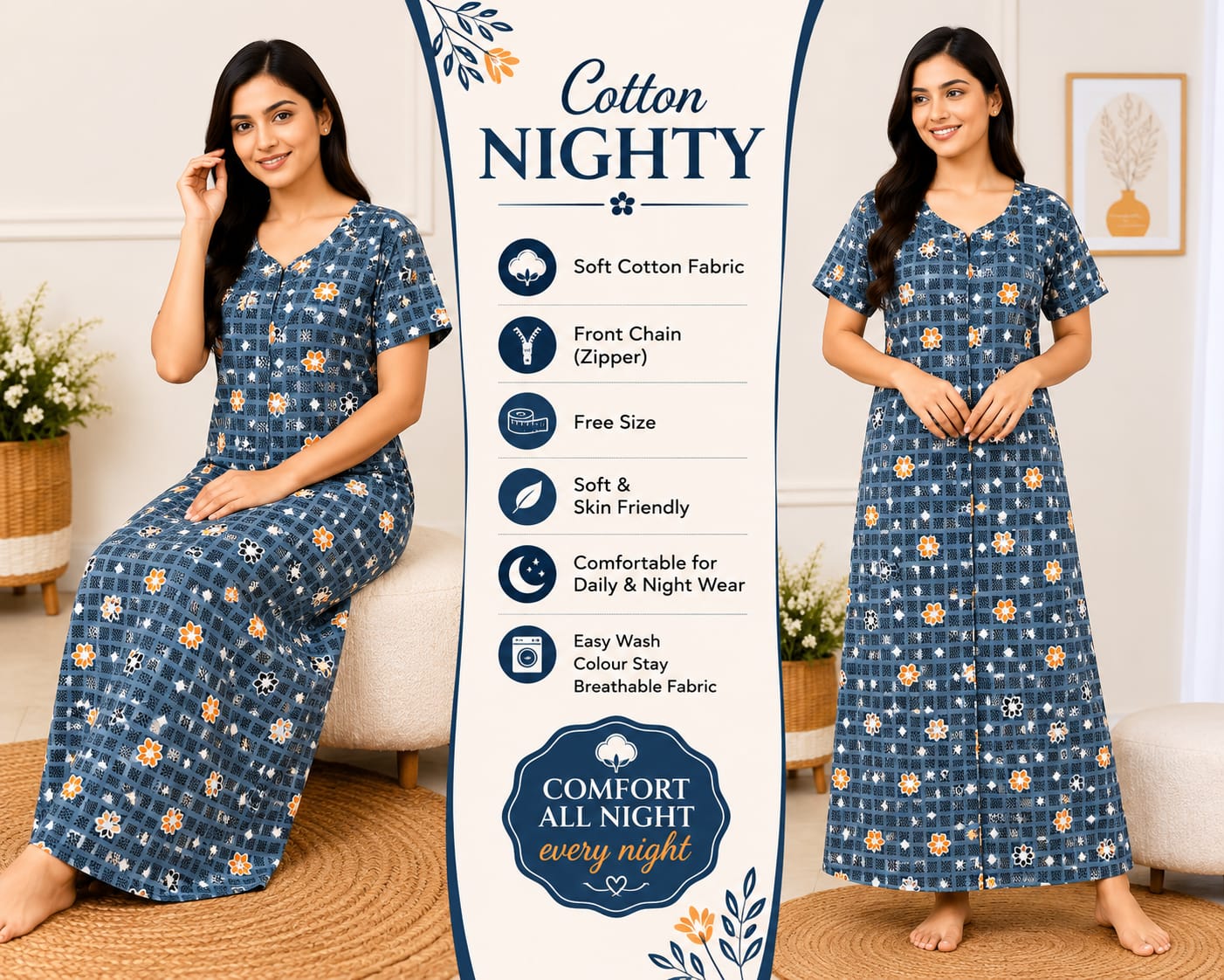 Premium soft cotton nighty