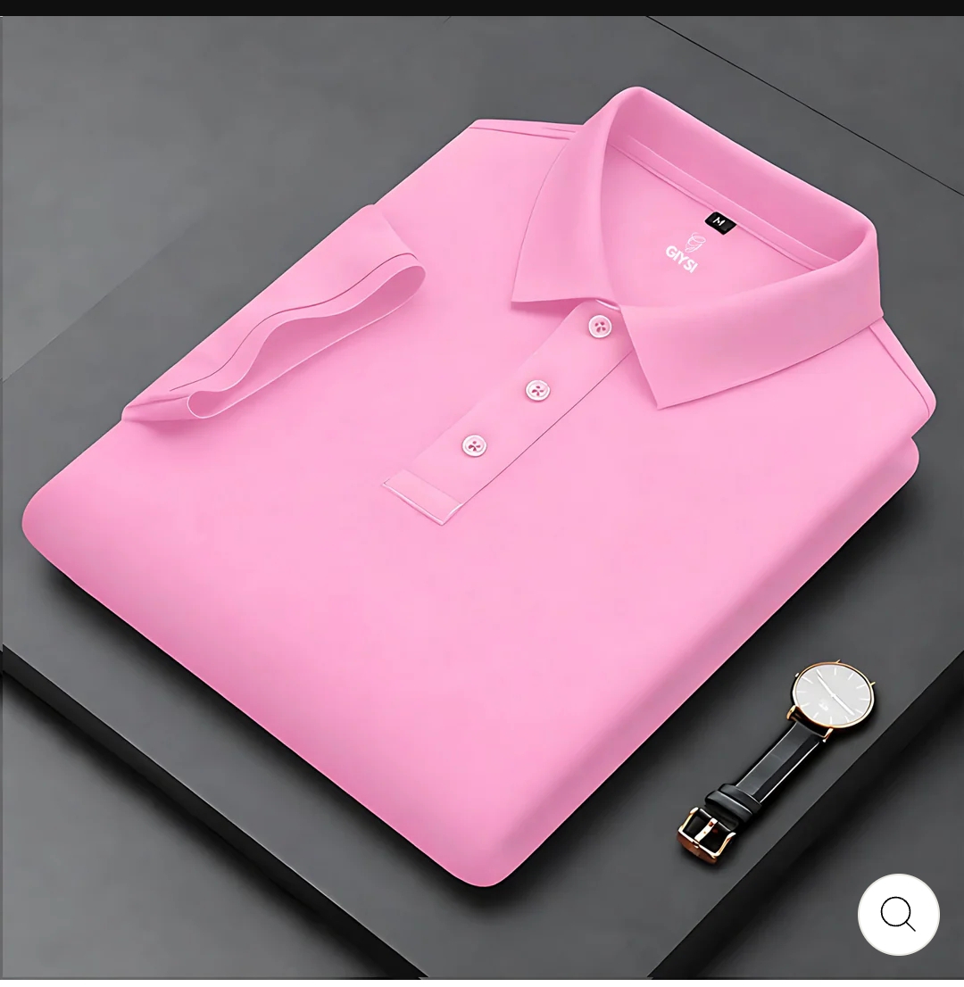 Pink Cotton Polo T-shirt