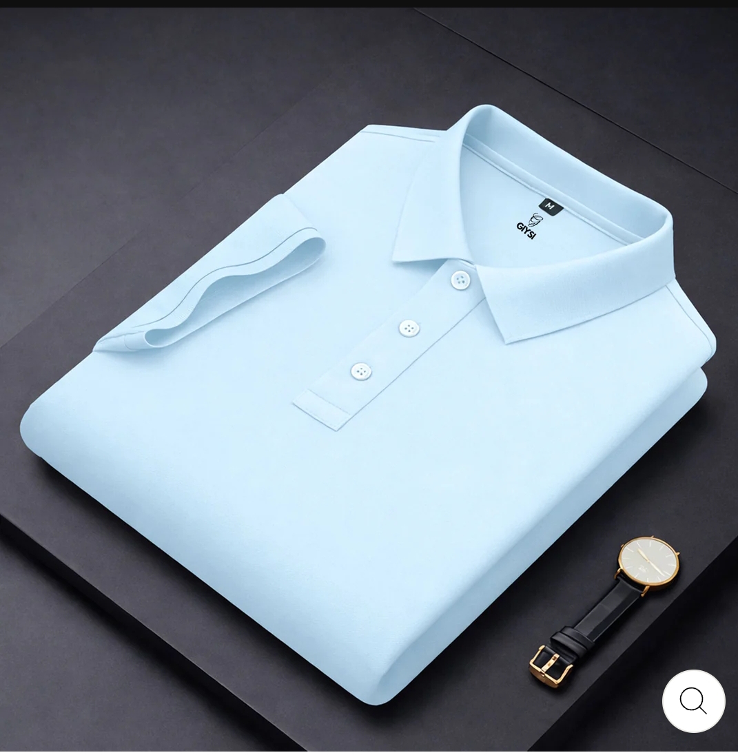 Sky Blue Cotton Polo T-shirt
